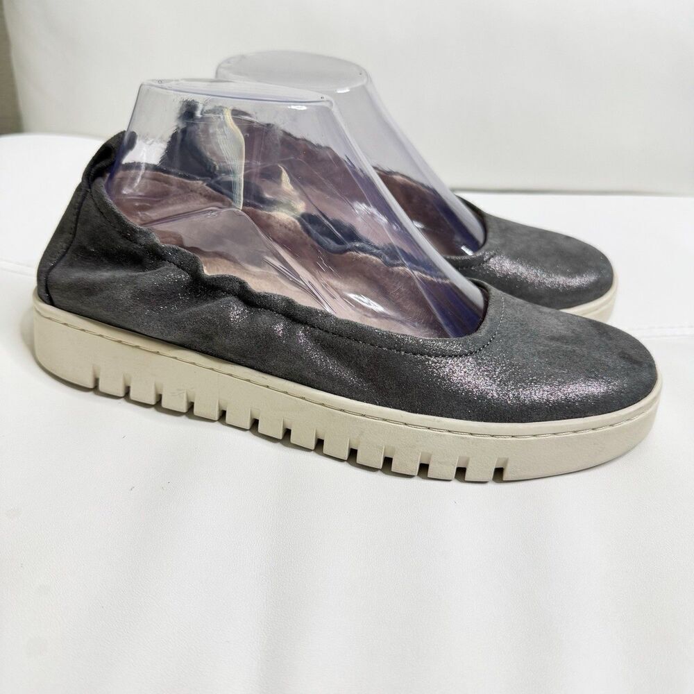 Vionic Uptown Ballet Slip Ons Loafer Flats Size 7.5 Platform Gray Suede Comfort